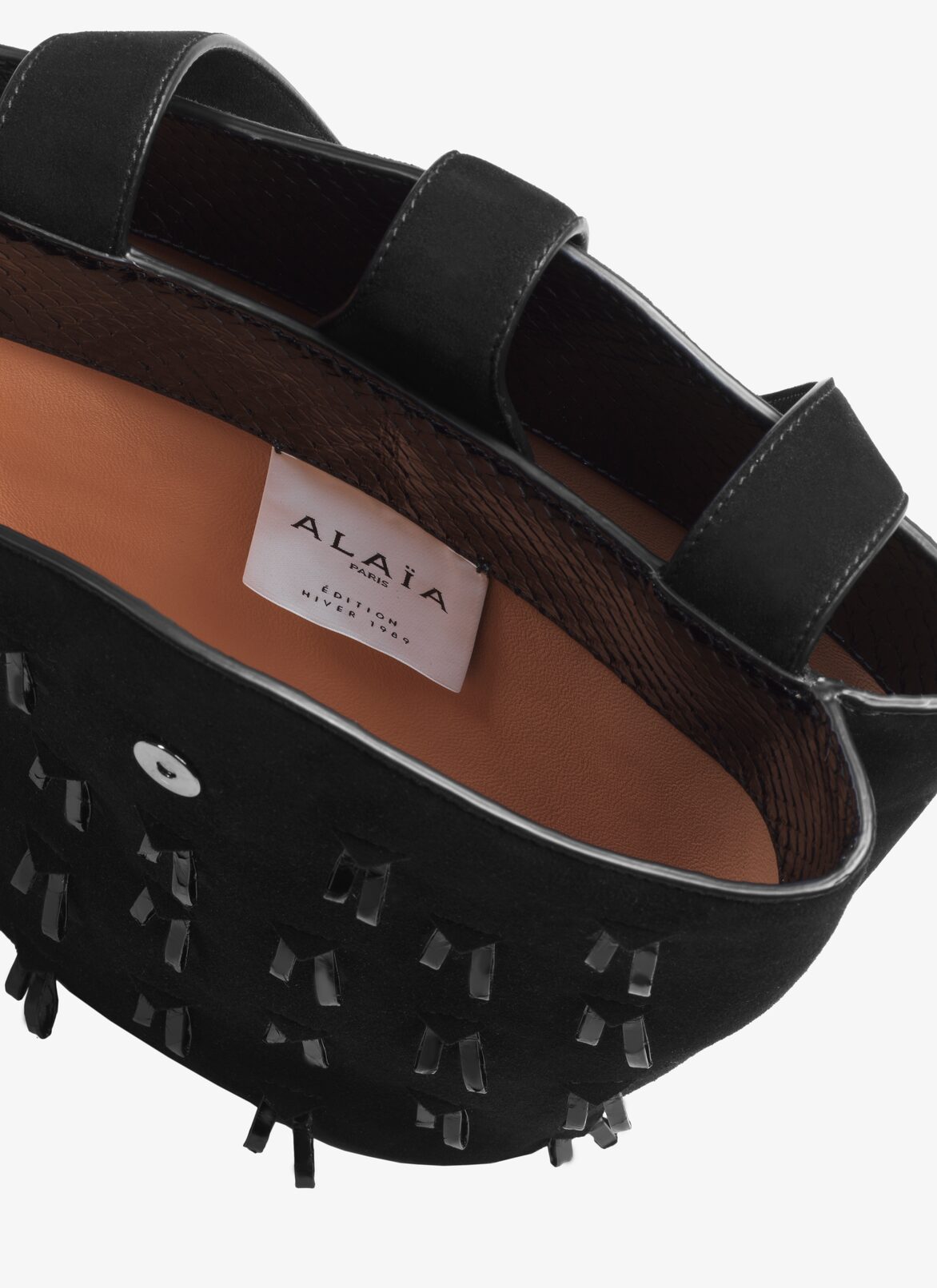 SLEEVELESS REEDITION SUEDE+ELAPHE BLACK ALAÏA BLACK  SLEEVELESS REEDITION SUEDE+ELAPHE BLACK